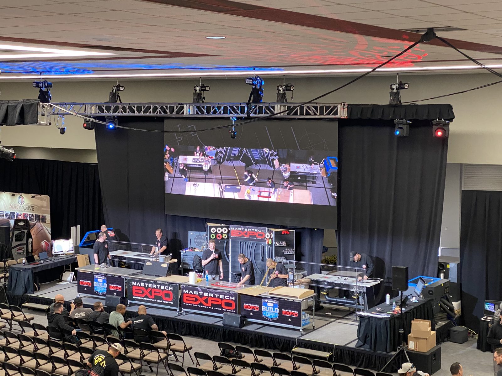MasterTech Expo — Live-to-screen camera production, projection and staging for the build-off arena.