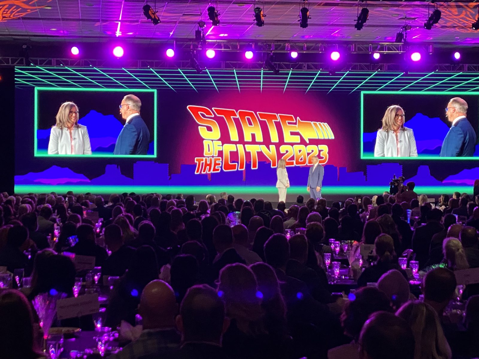 Mesa State of the City — Panoramic LED backdrop and full production for a packed general session.
